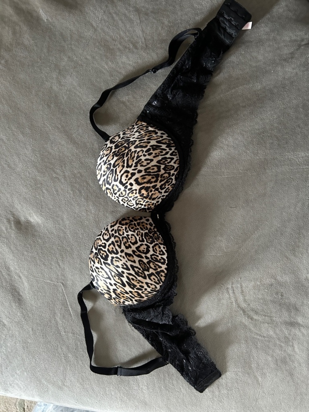 Victoria's Secret Leopard-Print Push Up Bra in Black & Tan